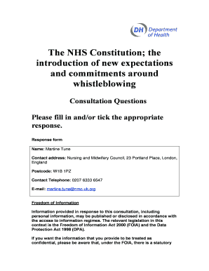NHS Whistleblowing Consultation Form