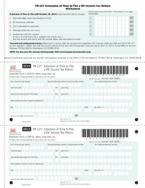 DC Income Tax Return Extension Form