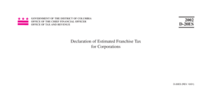District of Columbia D-20ES Franchise Tax Declaration