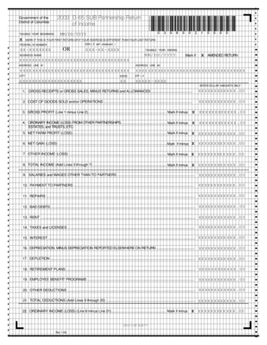 District of Columbia D-65 SUB Partnership Return