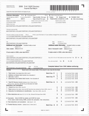District of Columbia Fiduciary Income Tax Return