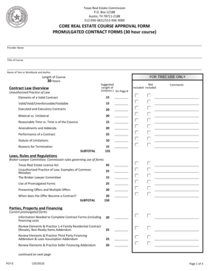 Core Real Estate Contract Approval Form