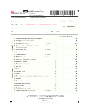 2005 D-65 Partnership Return of Income