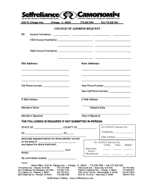 Change of Address Request Form