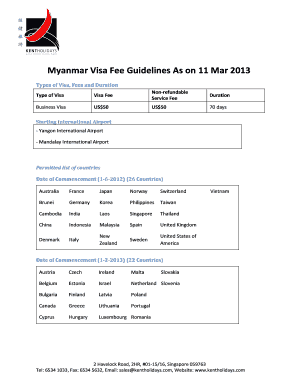 Myanmar Business Visa Application