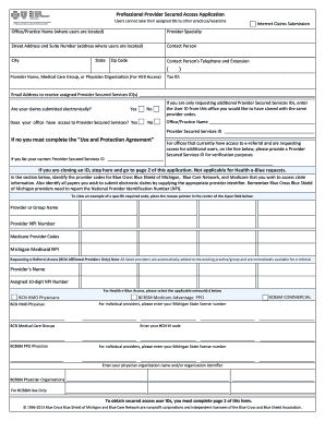 Provider Secured Services Access Application