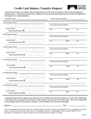 Credit Card Balance Transfer Request