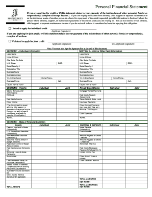 Personal Financial Statement