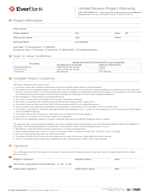 Limited Review Project Warranty