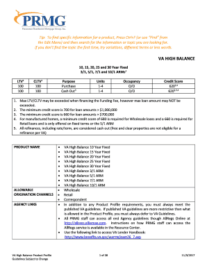 VA High Balance Product Profile