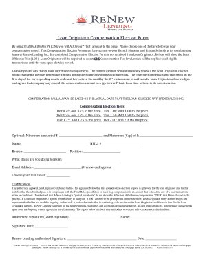 Loan Originator Compensation Election Form