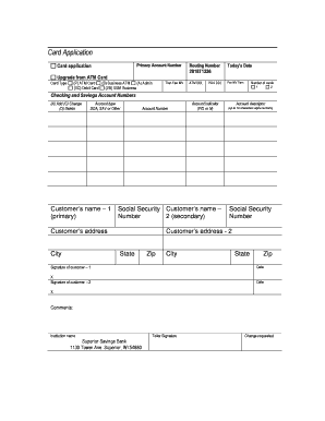 Bank Card Application Form