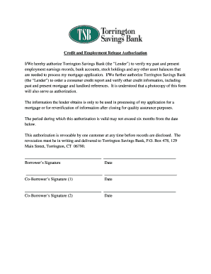 Credit and Employment Release Authorization