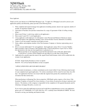 NJM Bank Mortgage Loan Application