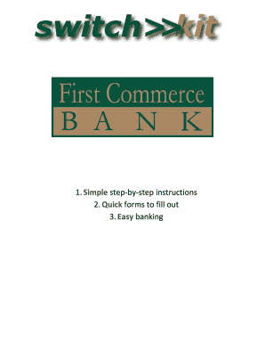 First Commerce Bank Account Opening Forms