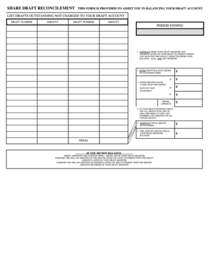 Draft Reconciliation Form