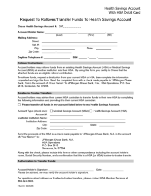 Health Savings Account Rollover Form