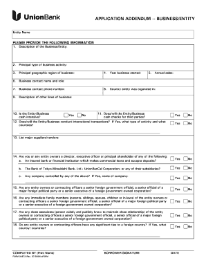 Business Entity Application Addendum