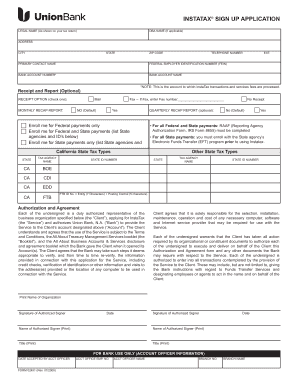 InstaTax Sign Up Application