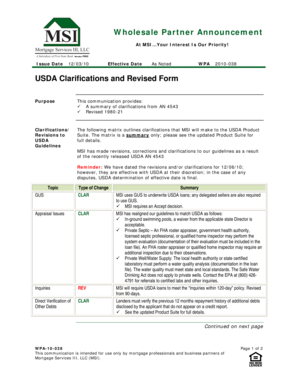 USDA Single Family Housing Loan Guarantee Form