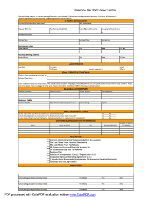 Commercial Real Estate Loan Application