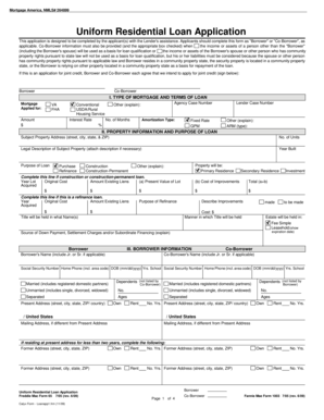 Uniform Residential Loan Application