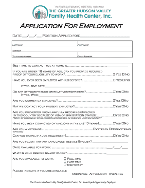 Application For Employment
