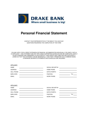 Personal Financial Statement Form