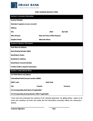 Wire Transfer Request Form