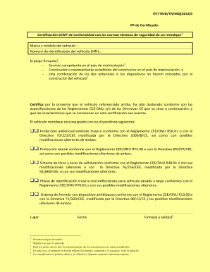 ECMT Trailer Safety Compliance Certificate