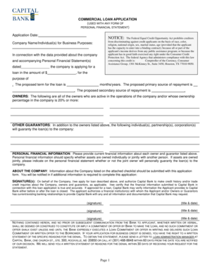 Commercial Loan Application Form