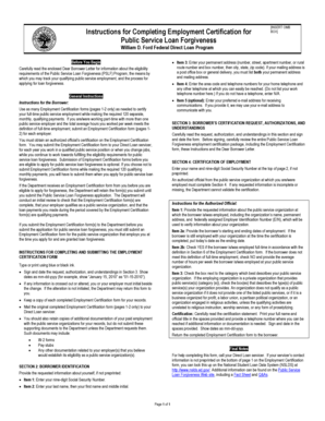 Public Service Loan Forgiveness Employment Certification