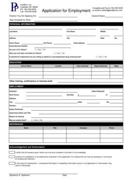 Employment Application Form