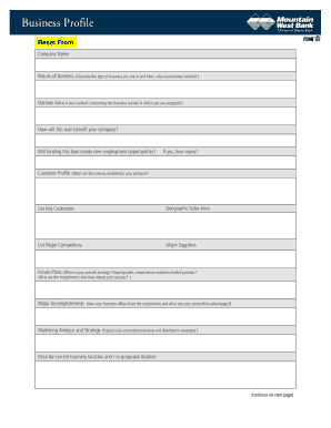 Company profile formate - Business Profile-pg1 - Mountain West Bank