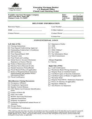 Franklin American Mortgage Loan Stacking Order