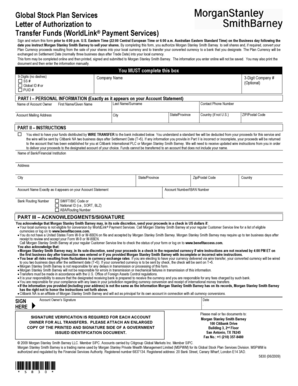 Letter of Authorization to Transfer Funds