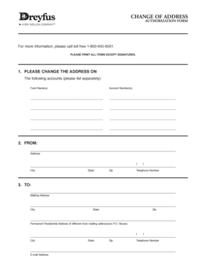 Change of Address Authorization Form