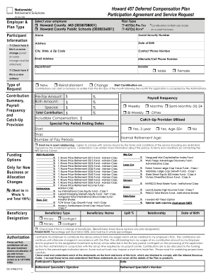 Howard 457 Deferred Compensation Plan Participation Agreement