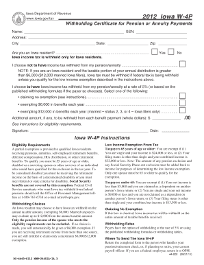 Iowa W-4P Withholding Certificate