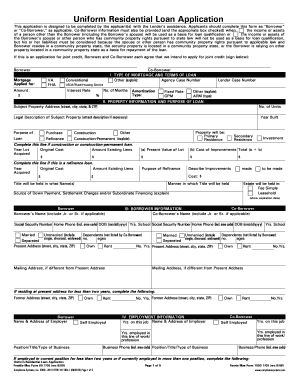 Uniform Residential Loan Application