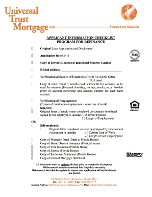 Foreign Loan Application Checklist