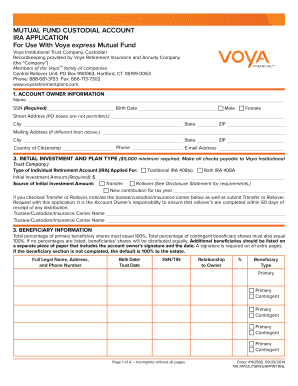 Voya Mutual Fund IRA Application