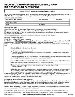 Required Minimum Distribution (RMD) Form