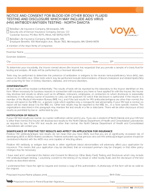 Notice and Consent for Blood Testing and Disclosure
