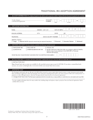 Traditional Individual Retirement Account Adoption Agreement