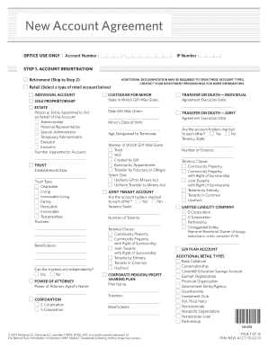 New Account Agreement Instructions