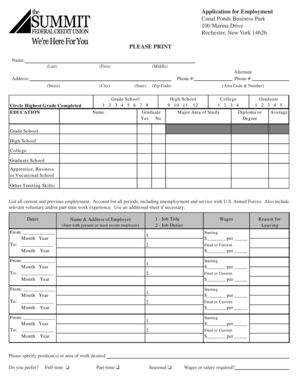 Employment Application Form