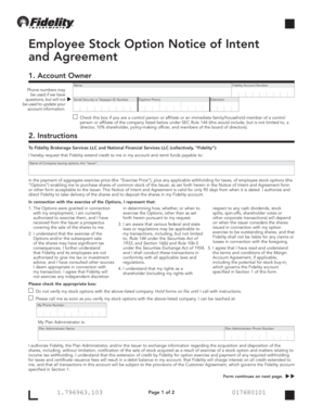 Employee Stock Option Notice of Intent and Agreement