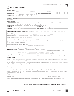 Fidelity Health Savings Account Application