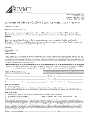 Skip-A-Payment Holiday Program